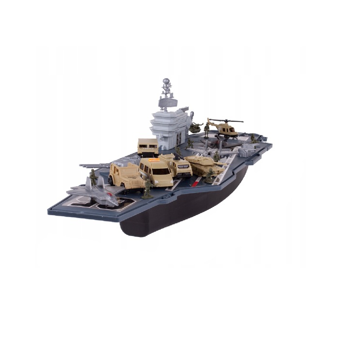 Nava militara cu aeronava si figurine, MalPlay 109465