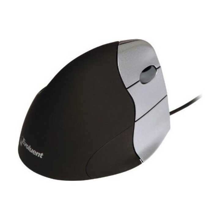 Mouse BakkerElkhuizen Evoluent VerticalMouse 3 BNEEVR/VM3RL, Optic, USB, cu fir, 2600 DPI, 7 Butoane, Negru