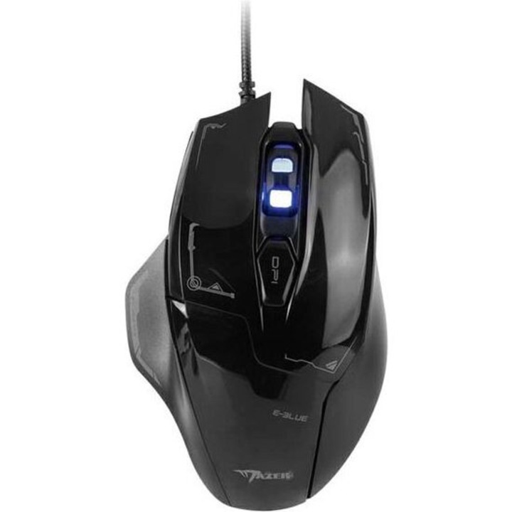 Mouse E-blue Mazer EMS642BKAA-UI, Gaming, Optic, USB, 6 butoane, 2500 DPI, Negru