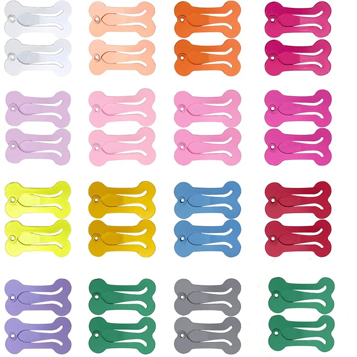 Set 32 agrafe par caini, Mbooulc, Metal, 2.5 cm, Multicolor