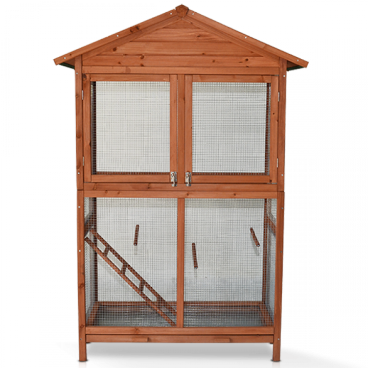 colivie pentru pasari sertar detasabil scara 3 x bete suport incluse lemn pin 122 x 60 x 177 cm imagen 18_5_
6