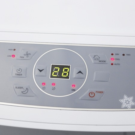 Aparat de aer conditionat mobil EMERIO PAC-125216, 7000 BTU, clasa A, control digital, telecomanda, 3 functii, racire, dezumidificare, ventilatie, Alb