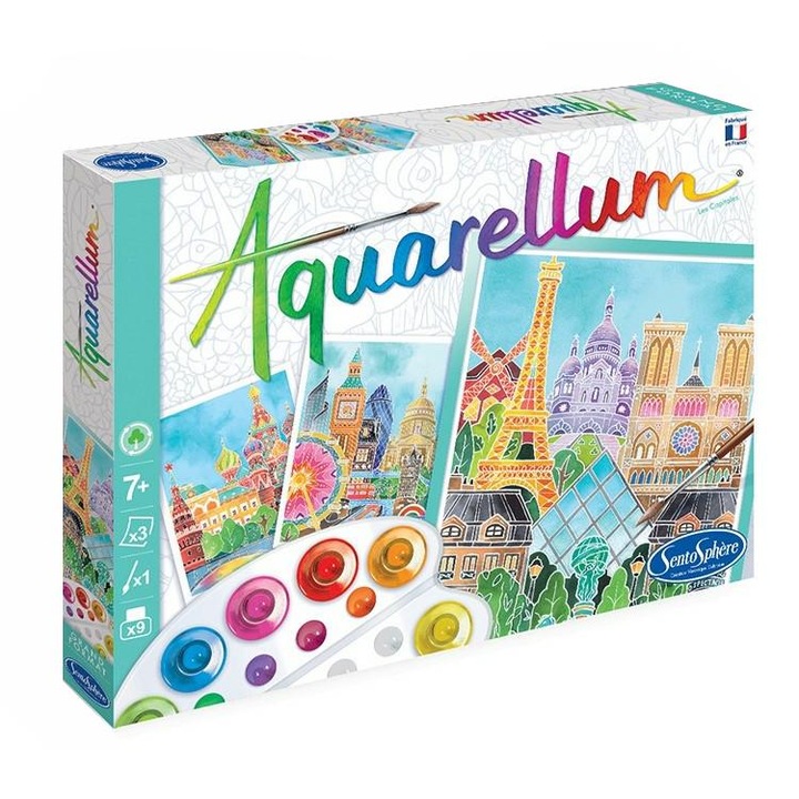 Детски комплект за рисуване Aquarellum Capitale Sentosphere, 7+ години