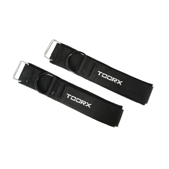 Benzi pentru glezna TOORX, 2 bucati, Inchidere velcro, Negru