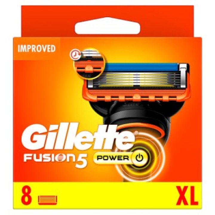 Set 8 rezerve aparat de ras, Gillette Fusion 5 Power, XL