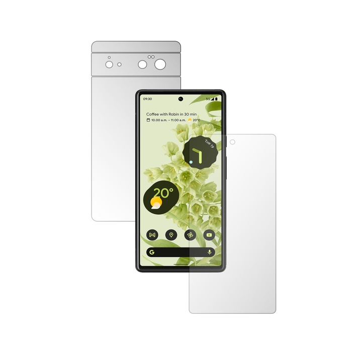 Teljes testű iSkinz önregeneráló fólia a Google Pixel 6 telefonhoz – Invisible Skinz UHD, egyszerű vágás, ultratiszta szilikon védelem a képernyőhöz és a hátlaphoz, átlátszó tapadó bőr
