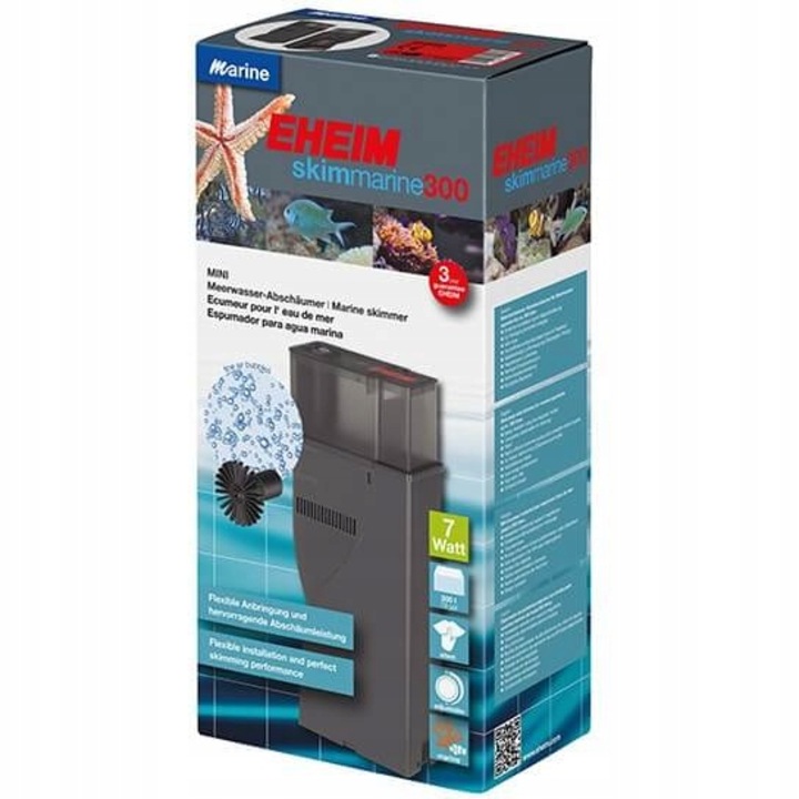 Skimmer acvariu, Eheim, 7W, 500 l/h, Suport magnetic, Negru/Rosu