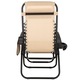 Sezlong scaun pliant plaja sau gradina, Siesta, gravitatie zero, cu tetiera, 175x67x110 cm, bej