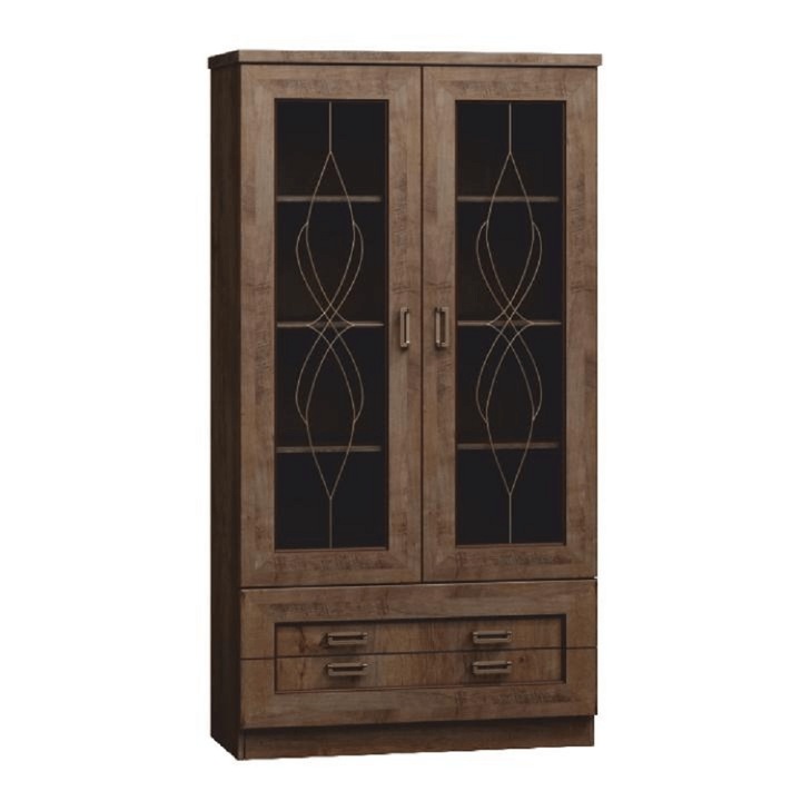 Vitrina mdf maro stejar lefkas Tedy 90x44x190.5 cm