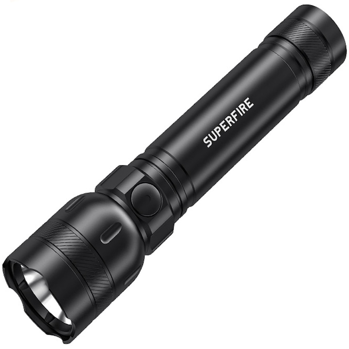 Фенер LED Superfire GTS6, 7W, 358 лумена, Зареждане USB-C, Батерия 1700 mAh, IP44