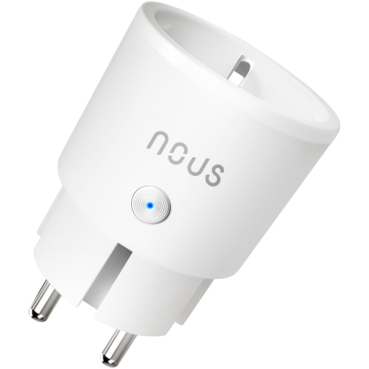 Priza inteligenta WiFi NOUS A8, 10A, masurare consum energie, control vocal, compatibil Google Assistant/Amazon Alexa