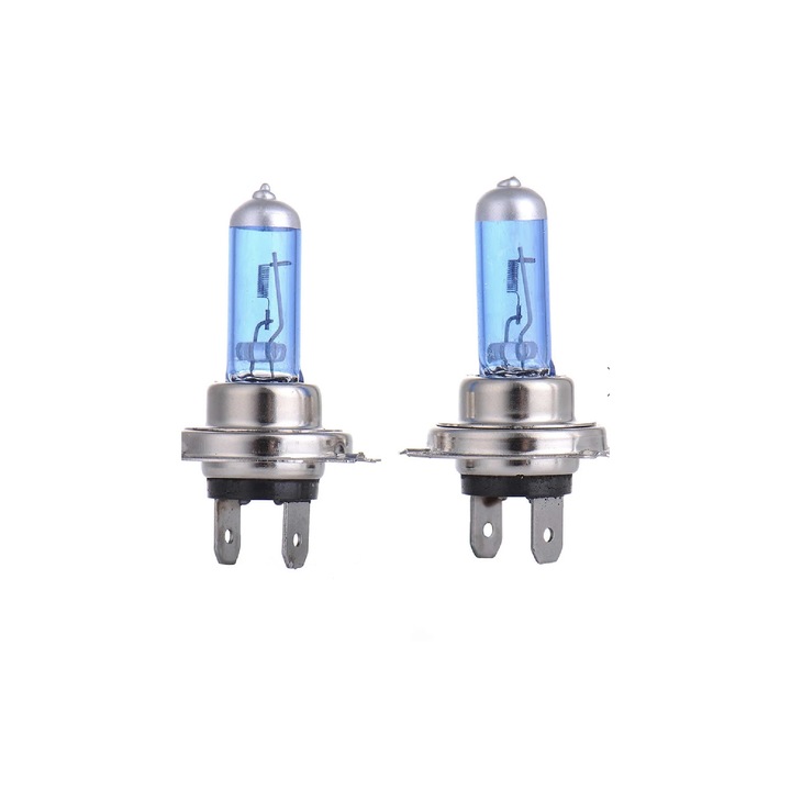 Set 2 becuri H7, 100w, halogen super white 12v