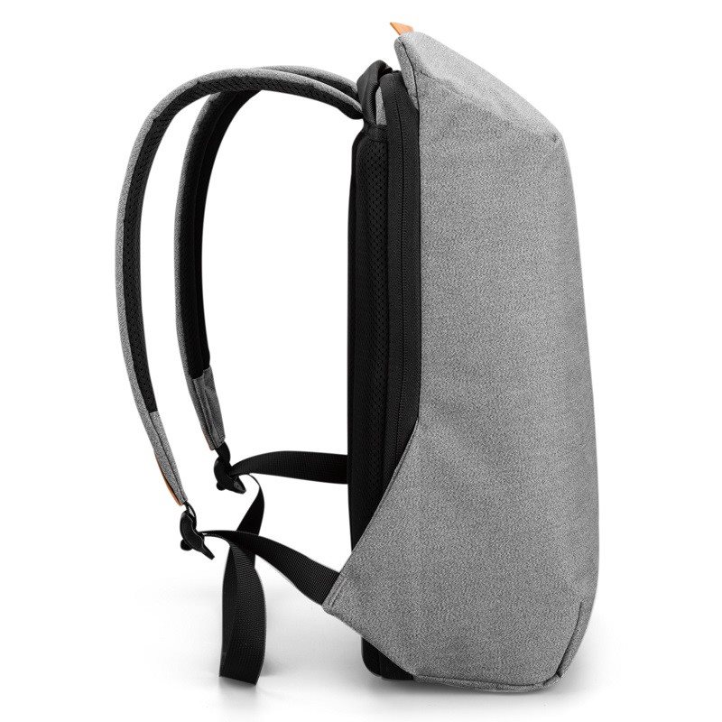 Rucsac laptop 15.6", cu port de incarcare USB, fermoar ascuns si deschidere la 180 grade, Kingsons, 45x29x15 cm, Gri deschis