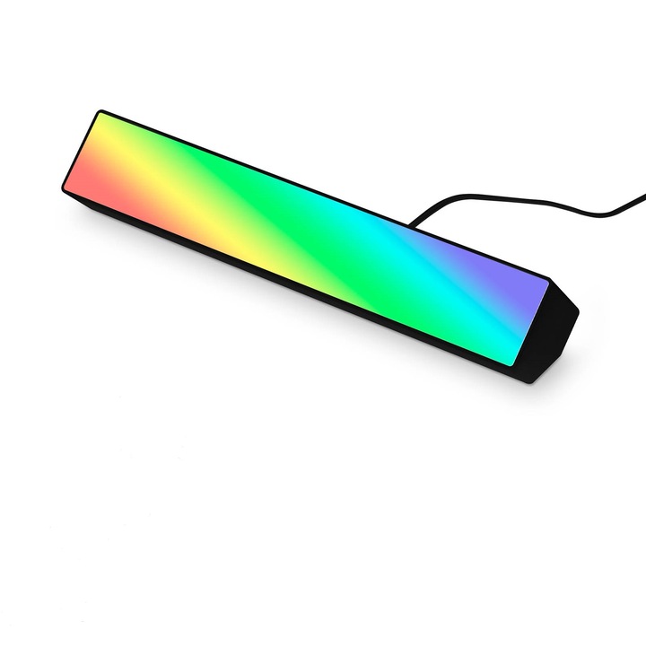 Lampa LED RGB inteligenta Briloner, Wi-Fi, Bluetooth, dimabil, 9W, 840 lm, 16 milioane culori, compatibil Alexa/Google Assistant, 25.5cm, Negru