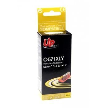 Cartus cerneala UPRINT CJ571XLYUP Galben, 11 ml, compatibil CLI 571XL Y Cartus cerneala UPRINT CJ571XLYUP Galben, 11 ml, compatibil CLI 571XL Y