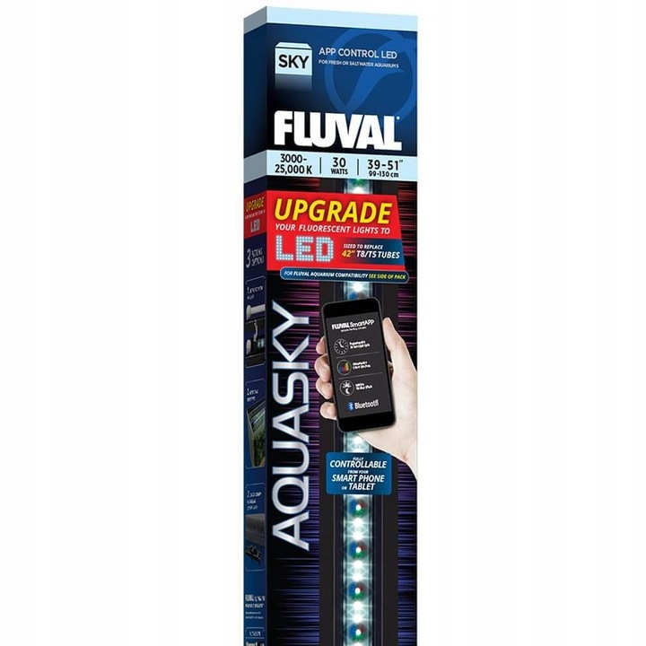 Lampa LED pentru acvariu, Fluval, 30 W, 25000 k, Negru