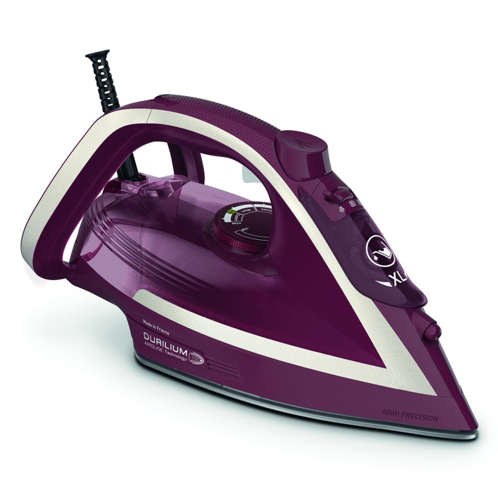 TEFAL UltraGliss Plus FV6820E0 Vasaló, 2800W, 260 g / perc, 270 ml, Durilium AirGlide talp, cseresznye / fehér