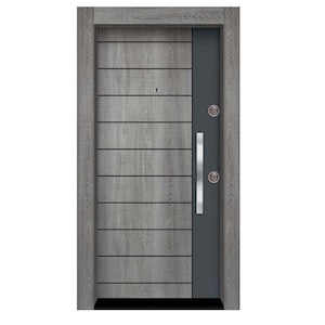 Usa metalica intrare apartament dreapta, Efeclass, metal/mdf, gri nova/gri antracit, 201x88 cm