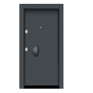 Usa metalica intrare apartament stanga, Efeclass, metal/mdf, gri antracit, 201x88 cm