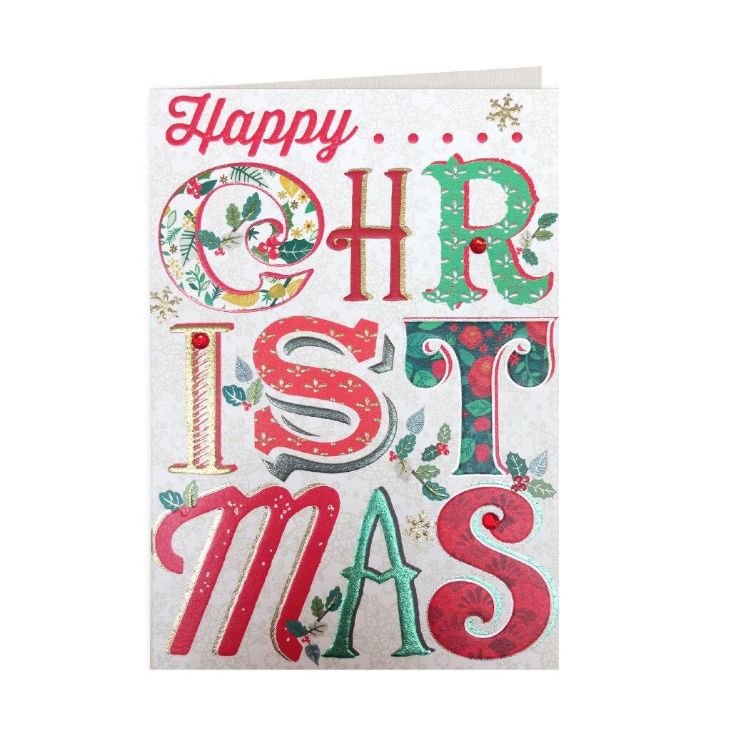 Felicitare - Happy Christmas Patterned Font