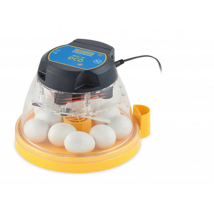 Tojáskeltető Brinsea Mini II Eco, Kapacitás 10 tojás, Kézi forgatható, Sárga