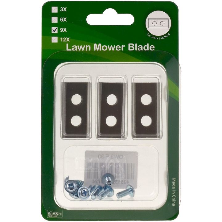 Set 9 lame de schimb 0,9 mm pentru toate cositoarele robotizate Worx Landroid