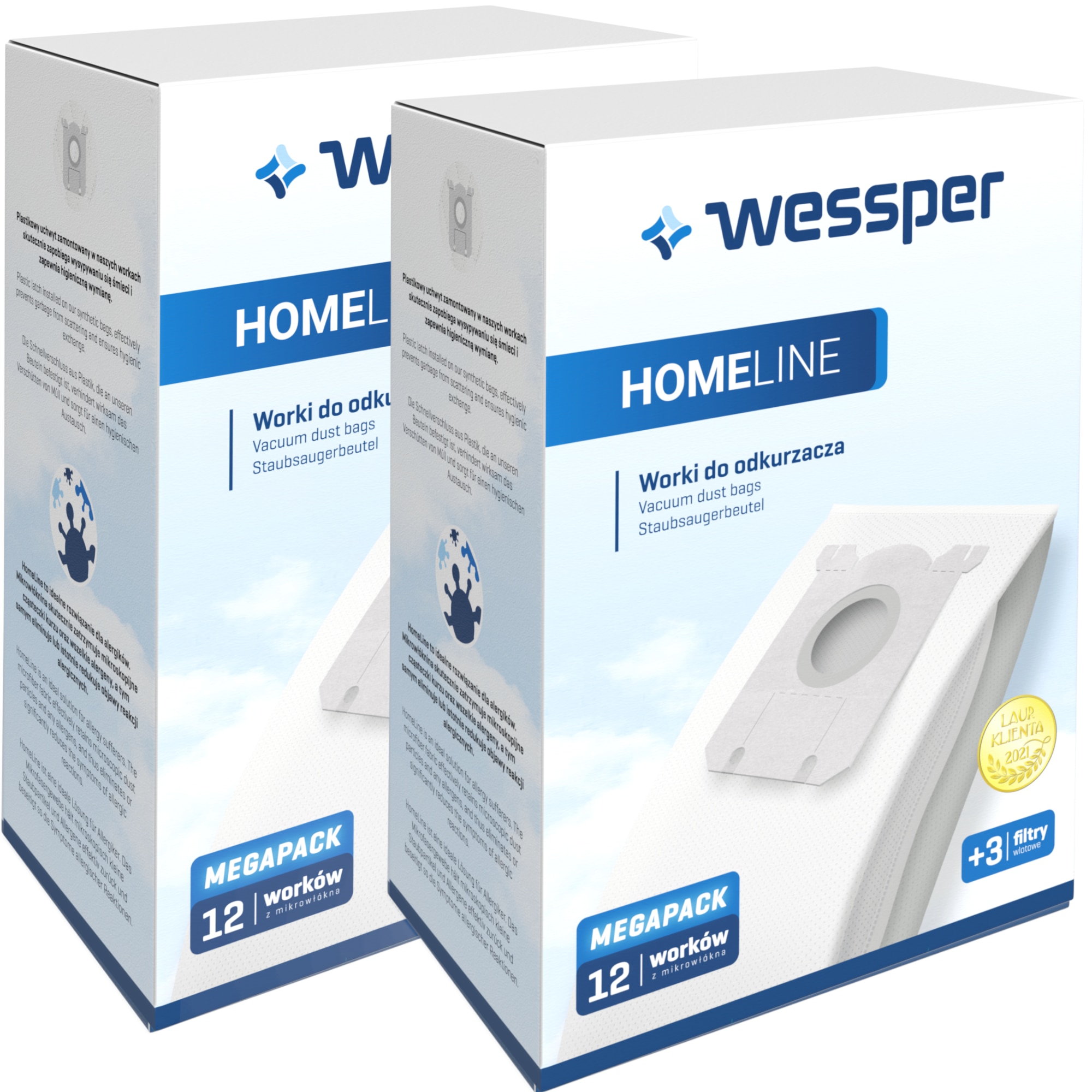 Set 24 saci sintetic pentru aspirator, Wessper Homeline, compatibil cu AEG  Electrolux, Philips, echivalent SBAG E201SM, 6 filtre incluse 