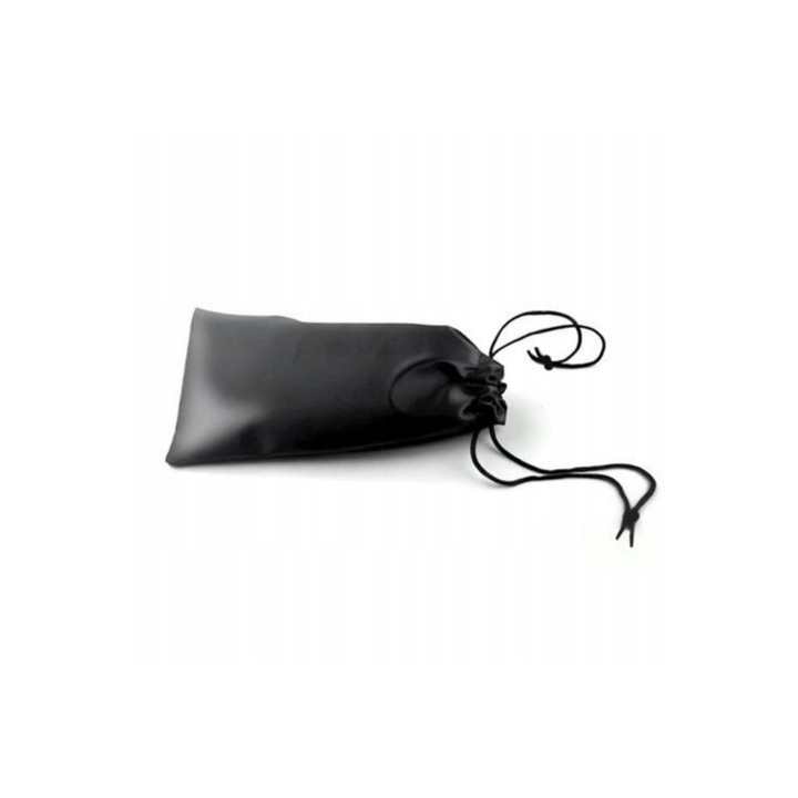 Husa pentru ochelari, Model uni, 17.5 x 9 cm, Negru