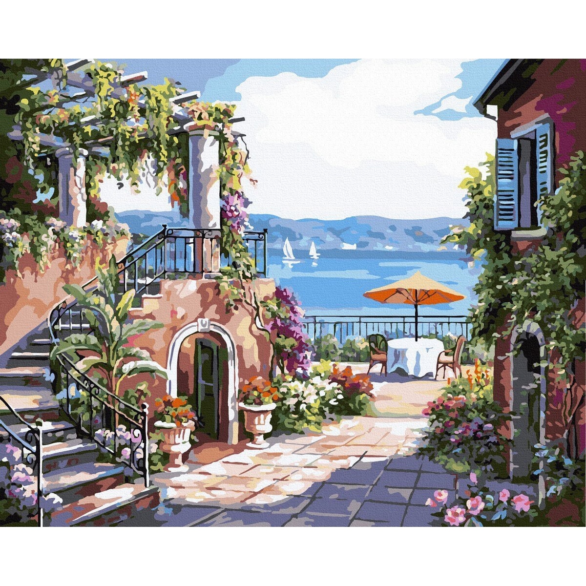 Set pictura pe numere, terasa toscana, 40x50 cm - eMAG.ro