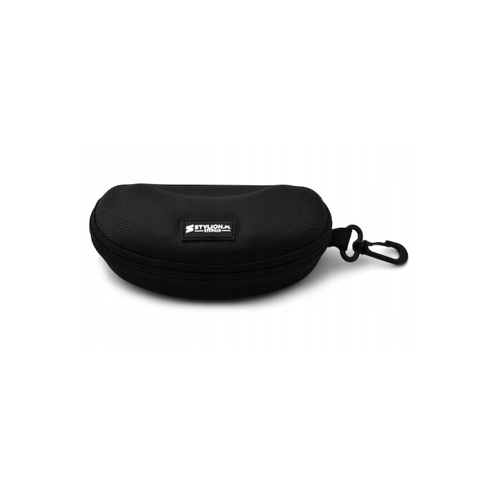 Toc pentru ochelari, Model uni, Fermoar, 16 x 5.5 x 7 cm, Negru