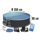 Piscina rotunda cu cadru metalic Ø 350 cm H 90 cm capacitate 7800 l
