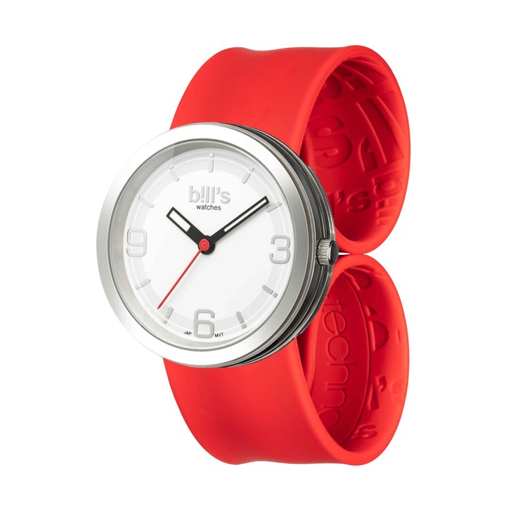 Часовник Bill's Watches Addict Red, Водоустойчив, Силиконова каишка