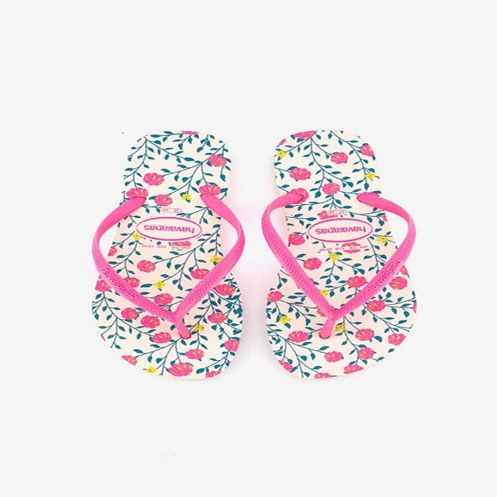 Slapi Havaianas, Slim Romance, Alb cu imprimeu floral, 41-42, lungima talpa 27 cm