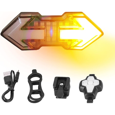 Set semnalizator Bicicleta, SDLOGAL, IPX4, Incarcare USB, 5 moduri de lumina, cu telecomanda fara fir, Negru