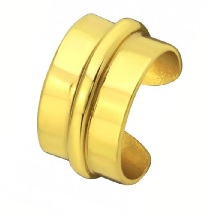 Arany Sima fülmandzsetta fülbevaló, 925 ezüstözött 14K arannyal, fülmintás, ékszerdoboz, arany
