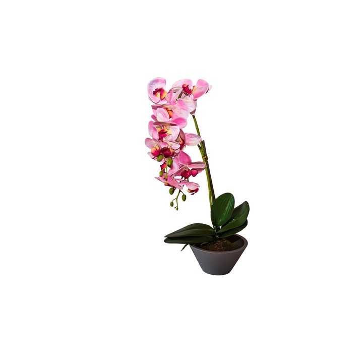 Изкуствена орхидея в кашпа TONY'S DECOR, Розов цвят, 15*15*49см