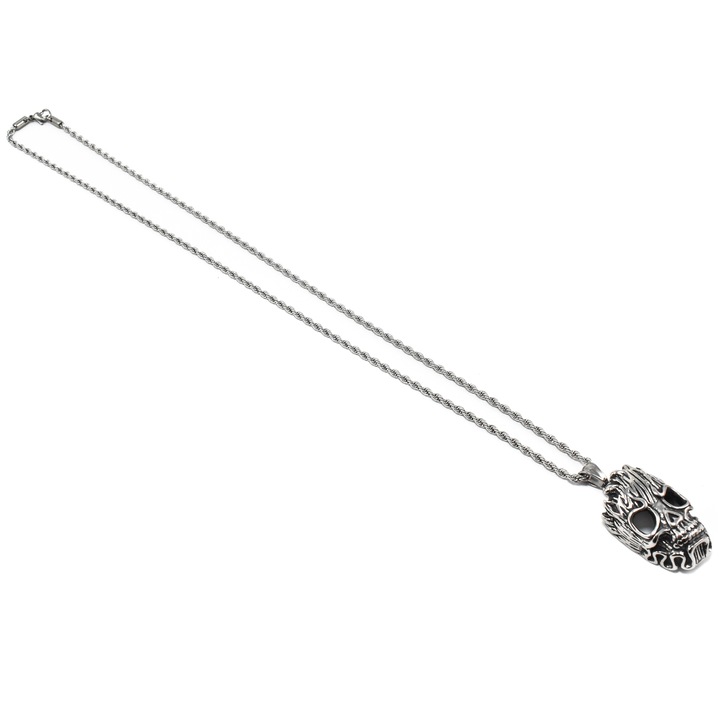 Lant barbati din otel inoxidabil cu pandantiv sub forma de craniu