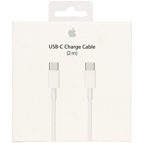 Cablu de incarcare Apple Type-C la Type-C pentru MacBook Pro/Air, 2M lungime, Alb, MJWT2FE/A