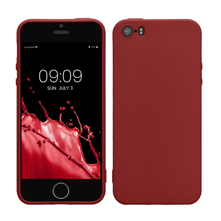 Telefontok Apple iPhone 5 / iPhone 5s / iPhone SE készülékhez, szilikon, piros, 33098.20