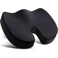 Perna ortopedica pentru sezut din spuma cu memorie Better Posture Pro, Negru, Greutate peste 80kg, 46 x 37 x 8 cm
