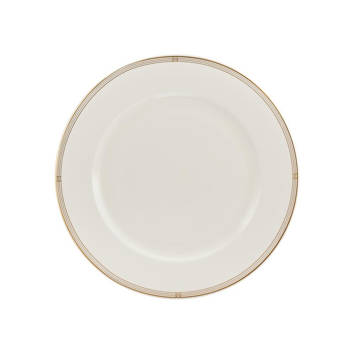 Farfurie pentru desert si mic dejun, Villa Italia, Ceramica, 21cm, Alb/Auriu