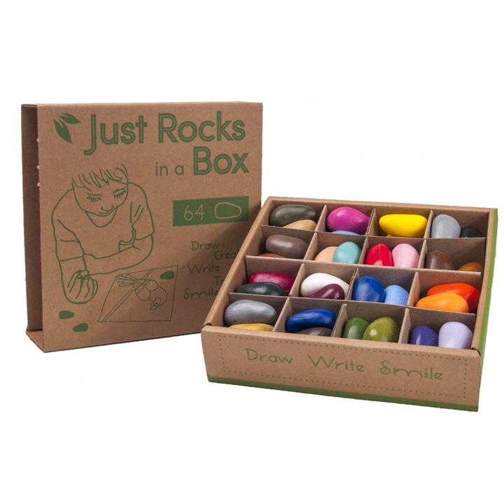 Crayon Rocks, Икономичен комплект от 64 восъчни пастели, 16 цвята
