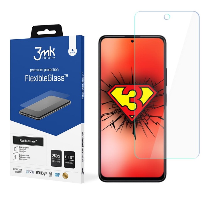 Xiaomi Redmi Note 11 Pro 4G / 5G / Note 11 Pro Plus 5G / Pro+ 5G (Globál) kompatibilis üvegfólia, előlapi, flexibilis, hibrid, 3MK Flexible Glass Lite