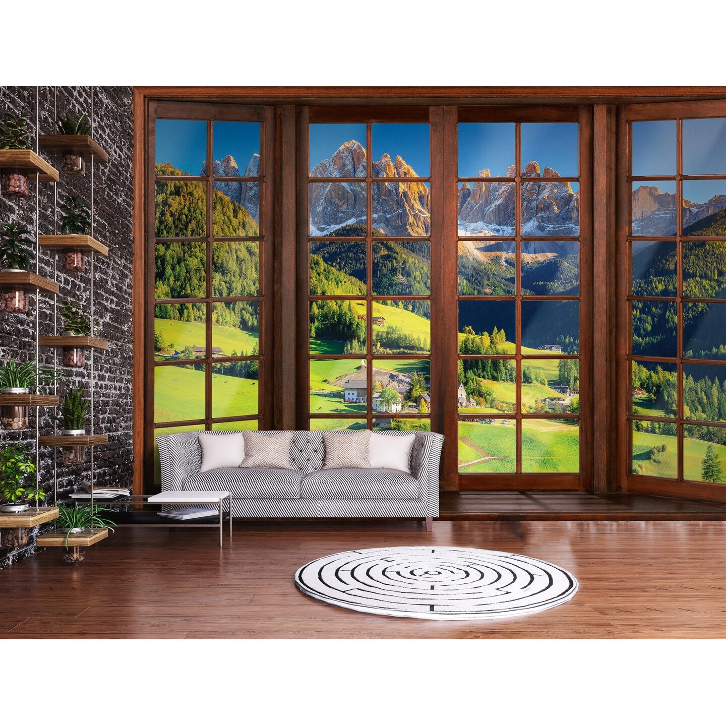 Fototapet 3D Natura Peisaj Fereastra Montan 312x219 Cm Modern Vlies Fototapet 3D Natura Peisaj Fereastra Montan 312x219 Cm Modern Vlies