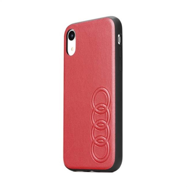 Eredeti AUDI bőrtok AU-TPUPCIPXSM-TT / D1-RD iPhone Xs Max piros telefontok