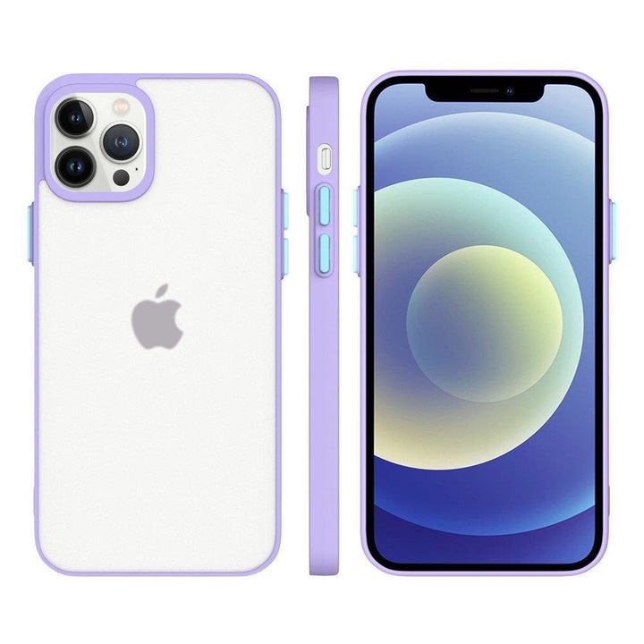 Milky tok szilikon rugalmas áttetsző tok iPhone 13 mini lila