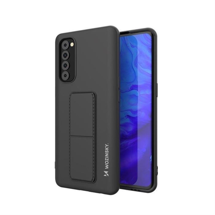 Wozinsky kitámasztható tok Flexible Silicone telefontok OPPO RENO 4 PRO 5G / RENO 4 PRO BLACK