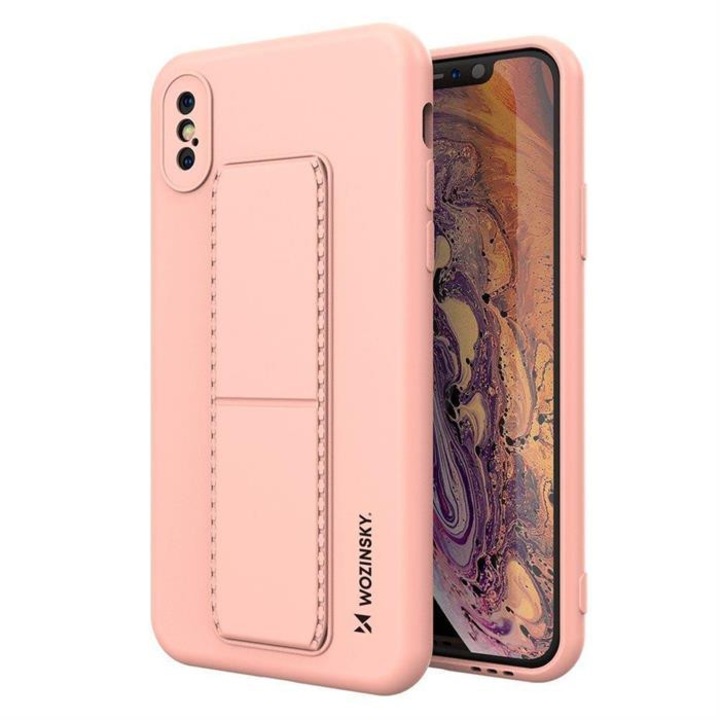 Wozinsky kitámasztható tok Flexible Silicone telefontok XS / iPhone X Rózsaszín
