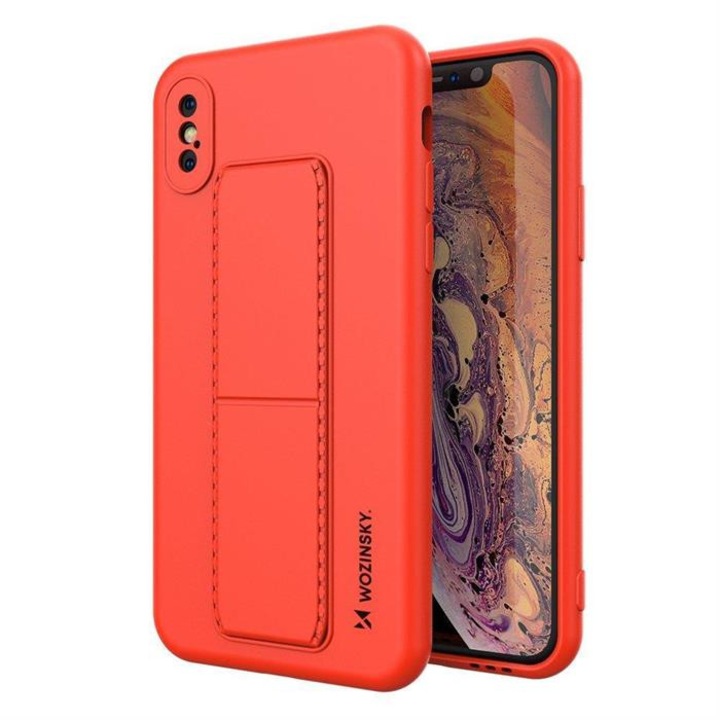 Wozinsky kitámasztható tok Flexible Silicone telefontok XS / iPhone X Red