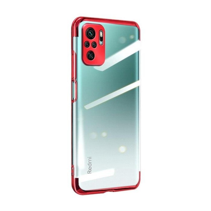 Clear Color tok Gel TPU Galvanizált tok Xiaomi Redmi K40 Pro + / K40 Pro / K40 / POCO F3 / MI 11i Red